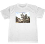 メインデルト・ホッベマ　ドライ　Tシャツ　名画　絵画　アート　グッズ　村の小径を通る旅人がいる木立の風景