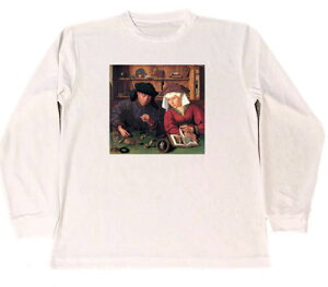 クエンティン・マサイス ドライ Tシャツ 名画 絵画 アート グッズ 両替商とその妻 ロング ロンT 長袖