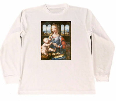 レオナルドダヴィンチ　ドライ　Tシャツ　名画　絵画　レオナルド・ダ・ヴィンチ　カーネーションの聖母　ロング　ロンT　長袖