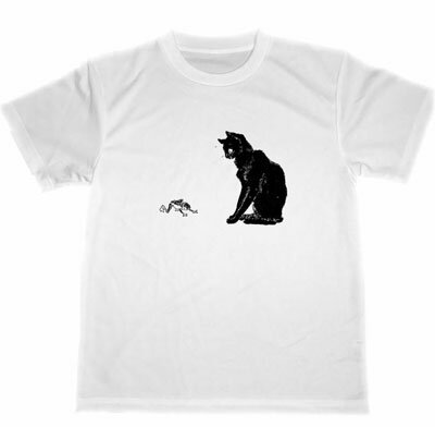 テオフィル・アレクサンドル・スタンラン ドライ　Tシャツ　黒猫　カエル　グッズ　蛙　猫　ネコ　黒ネコ　アニマル