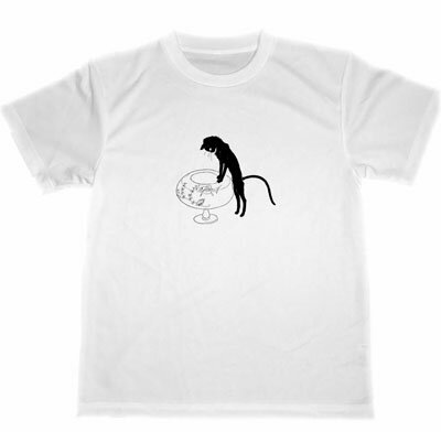 テオフィル・アレクサンドル・スタンラン ドライ　Tシャツ　黒猫　金魚　グッズ　猫　ネコ　黒ネコ　アニマル