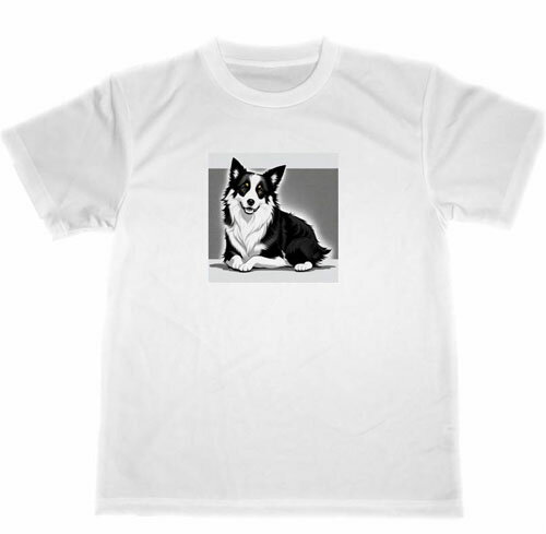 ボーダー　コリー　ドライ　Tシャツ　2　アニマル　ペット　グッズ　イラスト　border collie dog