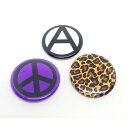豹柄 ピースマーク アナーキー 缶バッジ セット punk パンク ロック ヒッピー グッズ