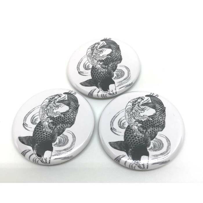 魚籃観音 葛飾北斎 缶バッジ 3個 セット 観音 グッズ 仏教