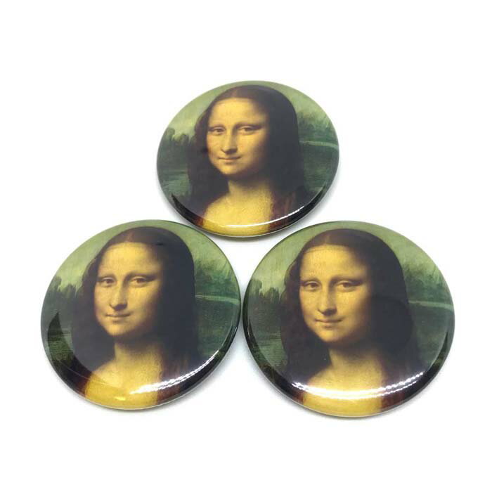 モナ・リザ モナリザ 缶バッジ 3個セット 名画 絵画 グッズ レオナルド・ダ・ヴィンチ