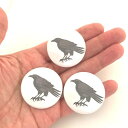 八咫烏 缶バッジ 3個セット ヤタガラス 烏 カラス 開運厄除 グッズ PUNK 革ジャン 飾り 日本神話 古事記 日本書記