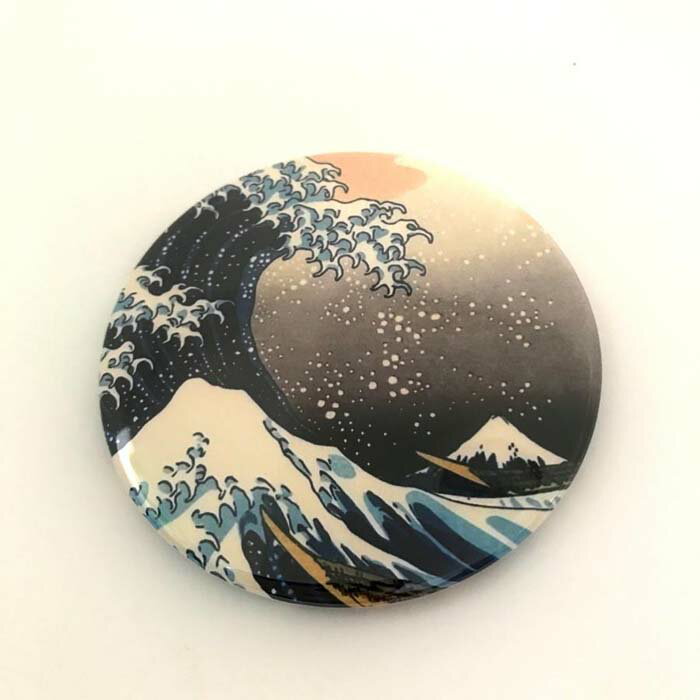 葛飾北斎　鏡　ミラー　富嶽三十六景　神奈川沖浪裏　HOKUSAI　UKIYOE　富士山　浮世絵　グッズ　登山..