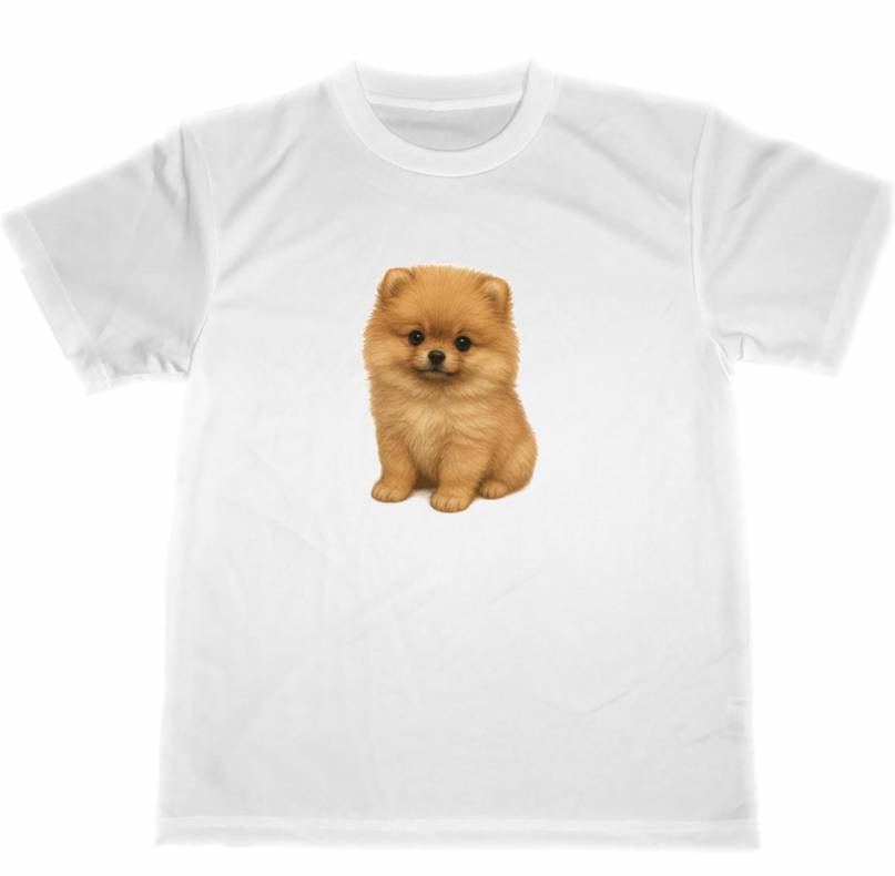 ポメラニアン　ドライ　Tシャツ　子犬　仔犬　DOG　グッズ　Pomeranian　T-shirt
