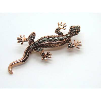 蜥蜴　ラインストーン　ブローチ　トカゲ　ヤモリ　イモリ　グッズ　両生類　爬虫類の商品画像 2