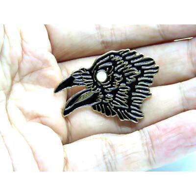 カラス　鴉　ピンバッジ　ブローチ　野鳥　鳥　グッズ　PUNK　パンクの商品画像 2