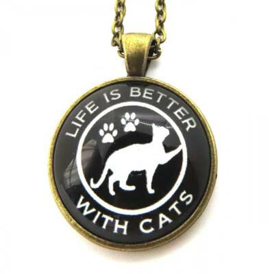 ネコペンダントネックレス猫白猫グッズ