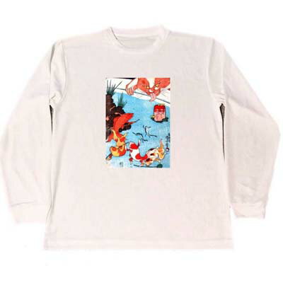 歌川国芳　ドライ　Tシャツ　猫　金魚　グッズ　浮世絵　ネコ　ロングTシャツ　ロンT