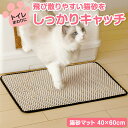 送料無料 猫砂マット (約40×60cm) 砂取りマット 猫 トイレ マット 砂 猫用 砂取り ペット 猫砂キャッチャー 猫砂 キャッチ 再利用 大判サイズ 大きめ 二重構造 飛び散り対策 内側 撥水加工 滑り止め付き 水洗いOK 猫トイレ用品 掃除 楽