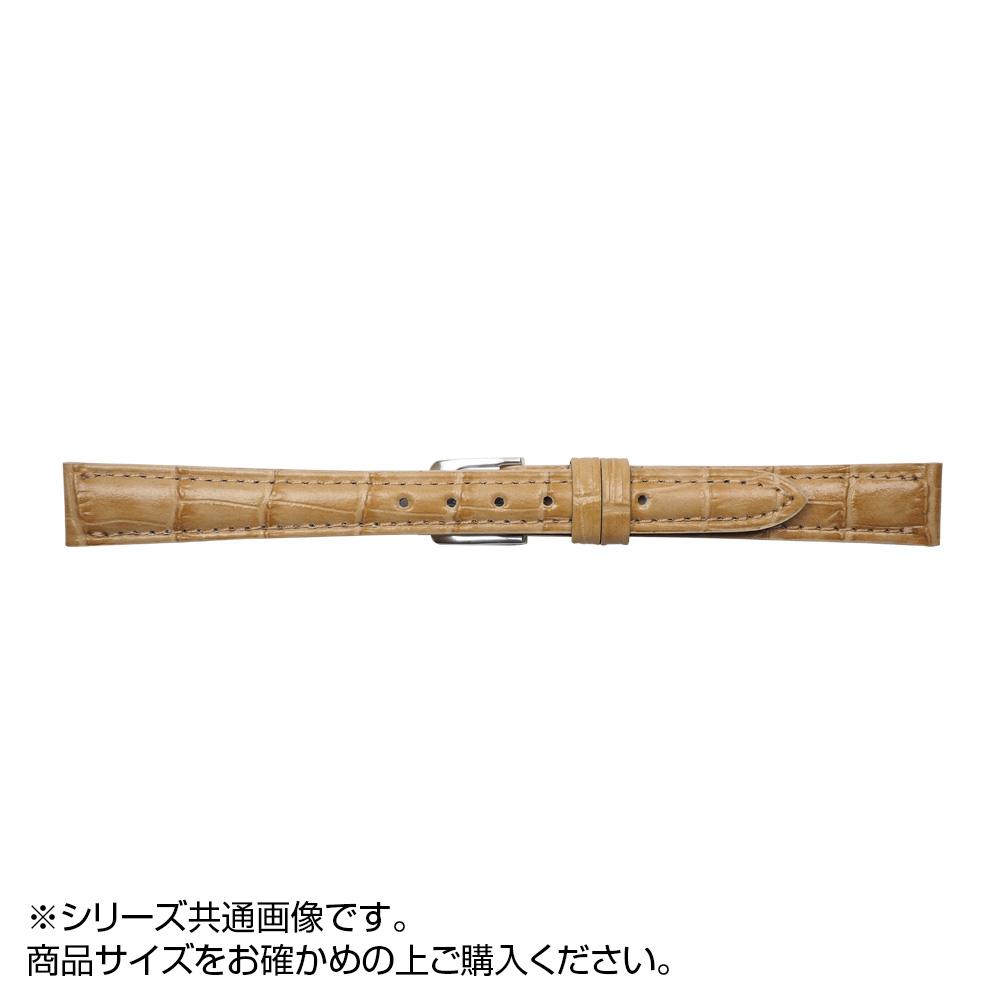 【送料無料】 MIMOSA（ミモザ） 時計バンド SY型押ワニ 18mm キャラメル （美錠:銀） CSY-CM18