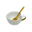 【送料無料】42653 波佐見焼 粉引 納豆鉢(さじ付)