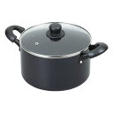 【送料無料】パール金属 ミッドナイトマーブル IH対応ガラス蓋付両手鍋22cm HB-5119