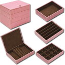 【送料無料】ユーパワー 4段ジュエリーボックス ピンク YB-05003