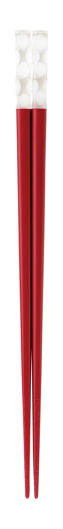 【送料無料】イシダ あくりあ 食洗箸 樹氷 赤 24cm 10760