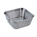 【送料無料】 三宝産業 UK 18-8パンチング角型揚げザル ハンドル付 33cm BB0471