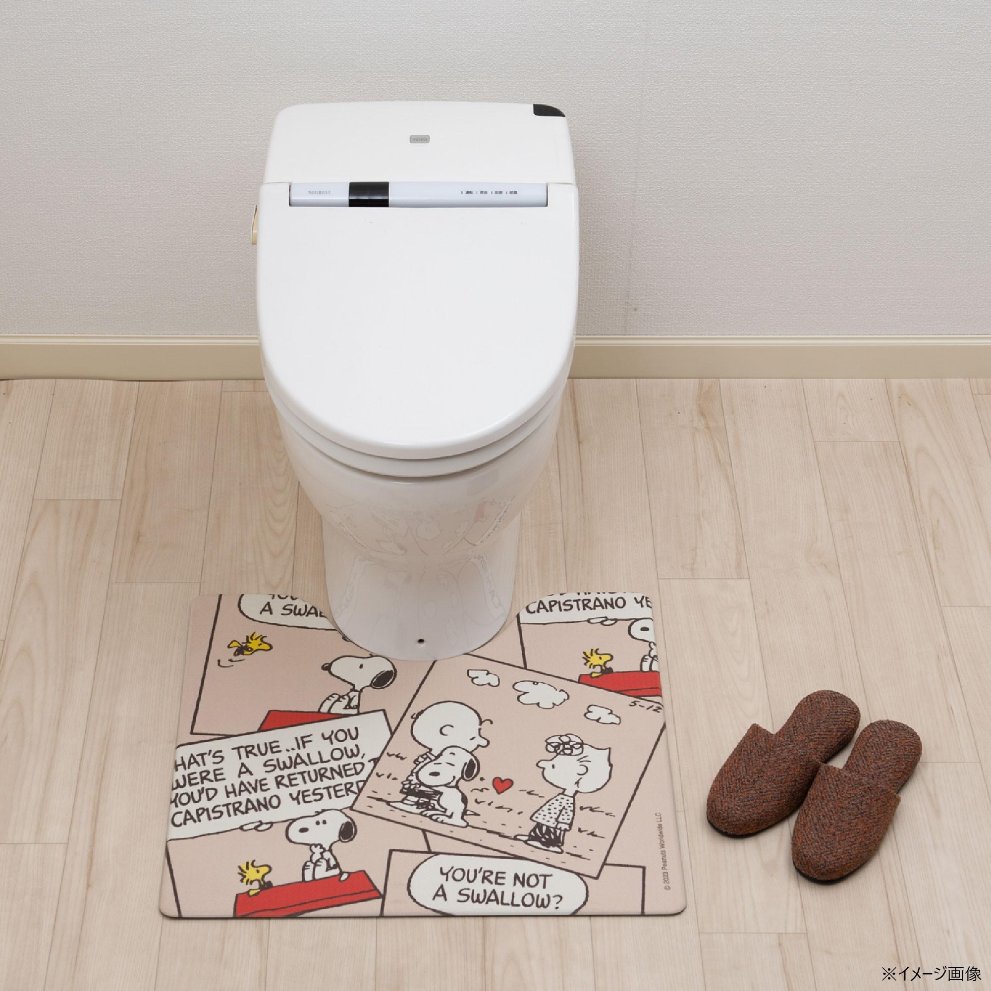【送料無料】センコー PEANUTS スヌーピー　キュートコミック　お手入れ簡単PVC　トイレマット
