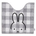 【送料無料】センコー ミッフィー チェックライン トイレマット 約58×60cm グレー 66983