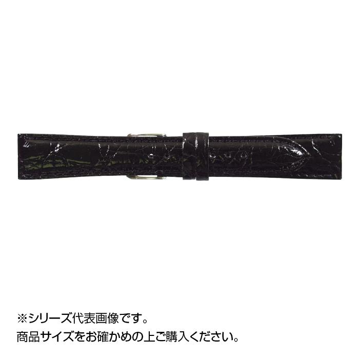 【送料無料】 MIMOSA(ミモザ) 時計バンド DM腹ワニ 17mm ブラック (美錠:銀) WDM-A17