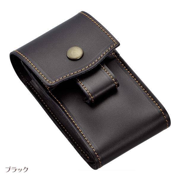 【送料無料】 レザータバコケース(日本製) ブラック