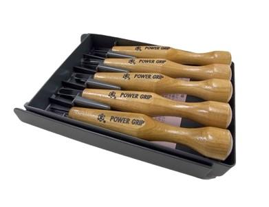 【送料無料】 三木章刃物　パワーグリップ彫刻刀　5本組　グレーケース　800053