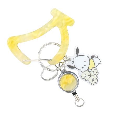 【送料無料】 フラワーリング カラビナ リール付き バッグチャーム サンリオ オールスターズ LSR-G004 ..