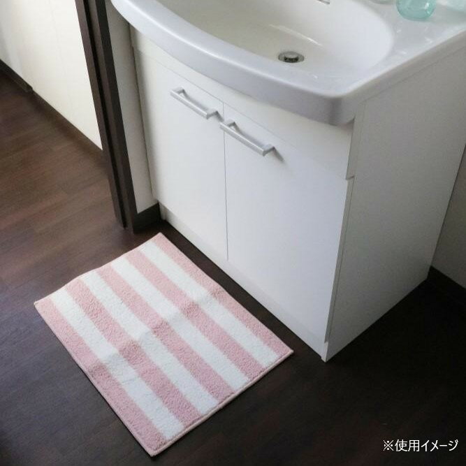 【送料無料】オカトー sofmore バスマット ボーダー 45×60cm ピンク