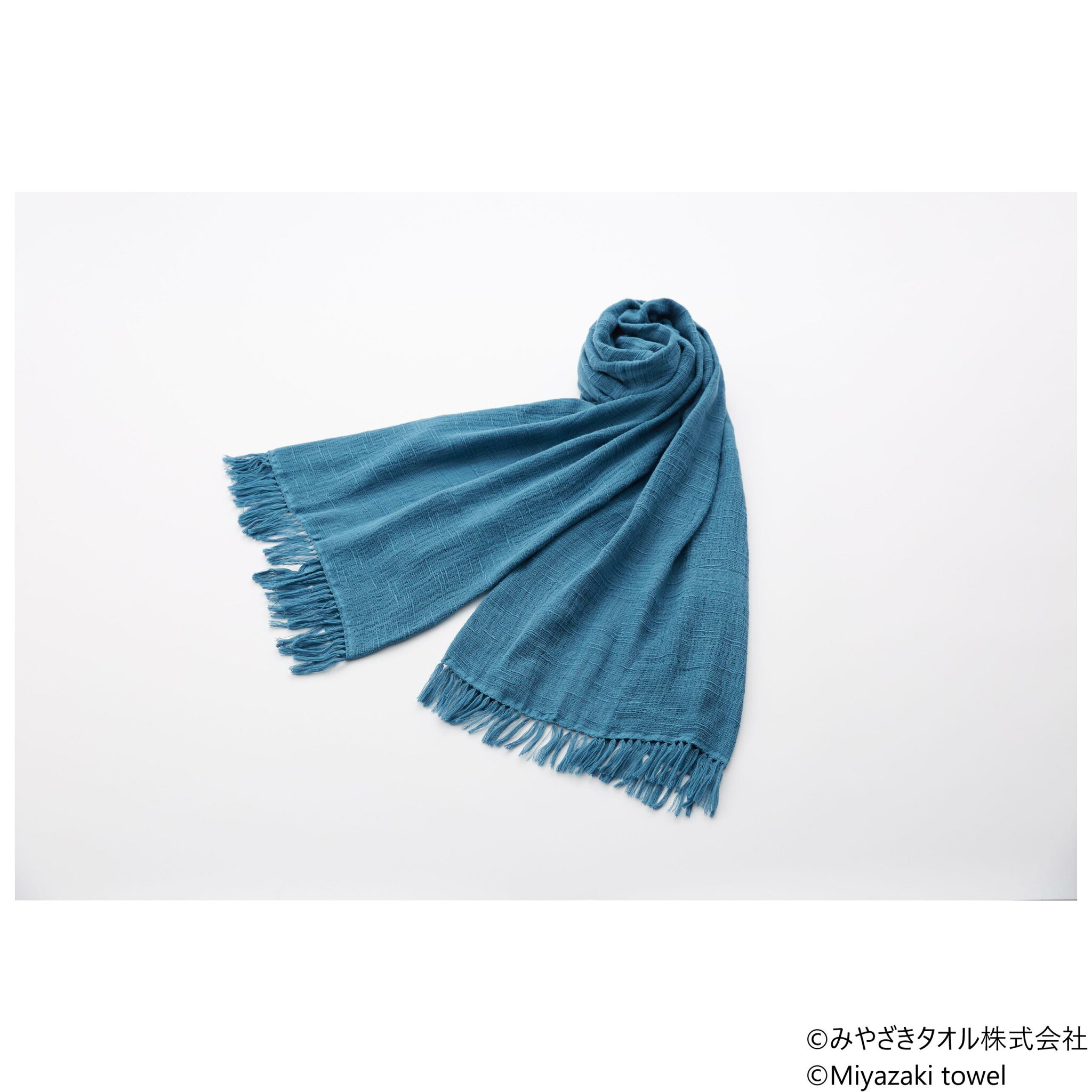 【送料無料】 みやざきタオル 今治ショール スラブ 180cm×70cm No.1 瀬戸内ブルー