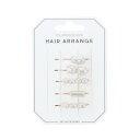 【送料無料】フラワーリング ヘアピン(5点セット) パールパーツ HHP0391-PG(ピンクゴールド)