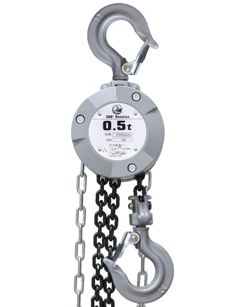 【送料無料】ベスト・アンサー 360度回転操作可能 手動式チェーンブロック 0.5t diy-067