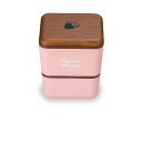 【送料無料】正和(Showa) 弁当箱 chat du caf? スクエアネストランチ 木目×ピンク(3)