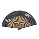 【送料無料】大西賢製販 Ripple 綿ローンモノトーンプリント扇子 (約22.5cm) 鶴亀 紺 S22-MCMP03