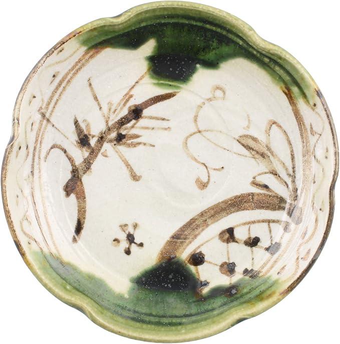 【送料無料】うつわ魯庵 織部鉄絵4.5銘々皿 004-0014