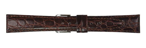 【送料無料】 MIMOSA(ミモザ) 時計バンド RA型押ワニ 16mm ダークブラウン (美錠:銀) CRA-B16 【送料無料】 MIMOSA(ミモザ) 時計バンド RA型押ワニ 16mm ダークブラウン (美錠:銀) CRA-B16