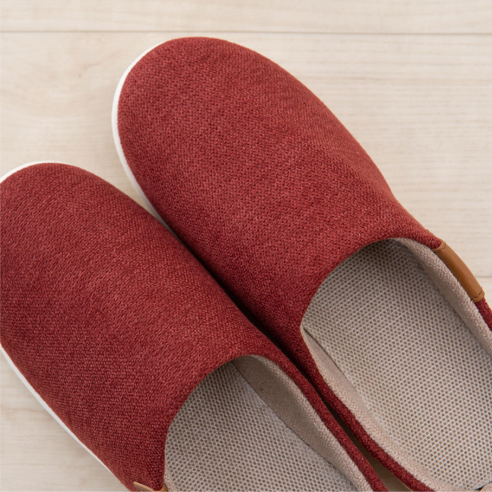 【送料無料】センコー Beide バイデスリー 室内・屋内兼用 スリッパ M:約22.5-23.5cm レッド 28584