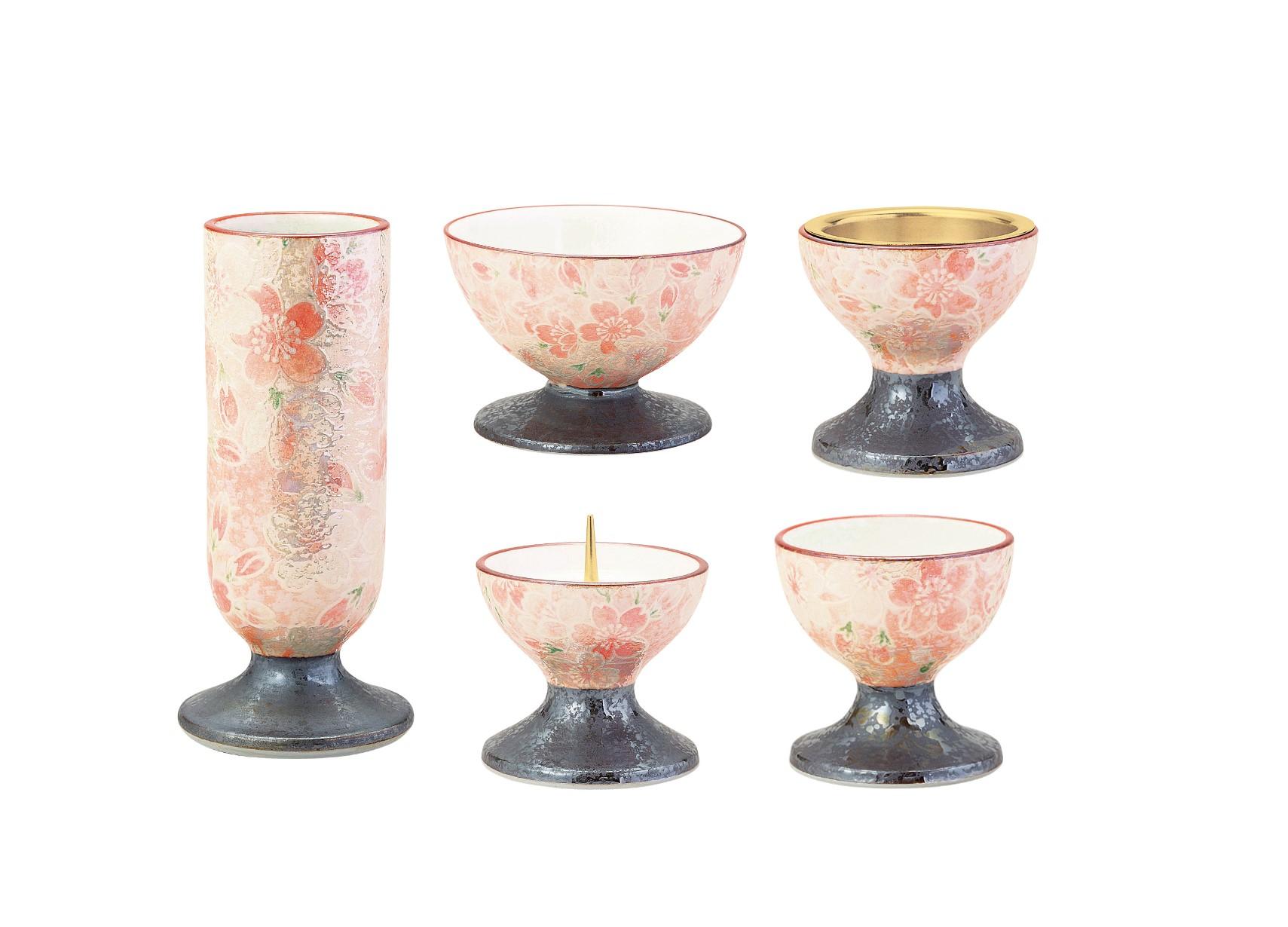 【送料無料】 彩花五具足 有田焼 雅桜ピンク 326200009v072