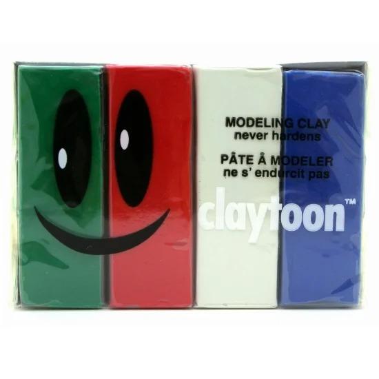 【送料無料】 MODELING CLAY（モデリングクレイ）　claytoon（クレイトーン）　カラー油粘土　4色組（ホリデー）　1Poundのサムネイル