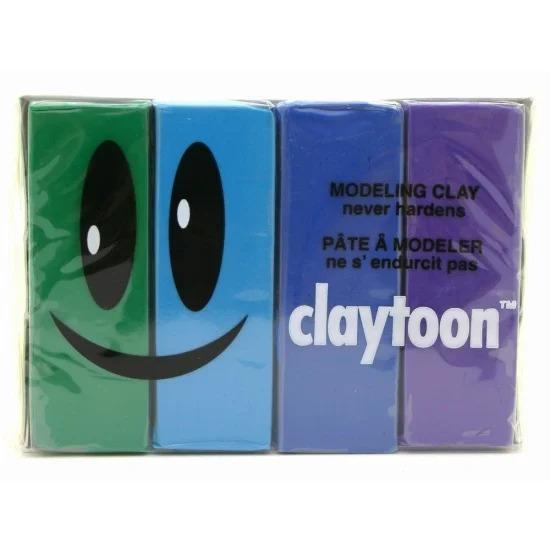 【送料無料】 MODELING CLAY（モデリングクレイ）　claytoon（クレイトーン）　カラー油粘土　4色組（クール）　1Poundのサムネイル