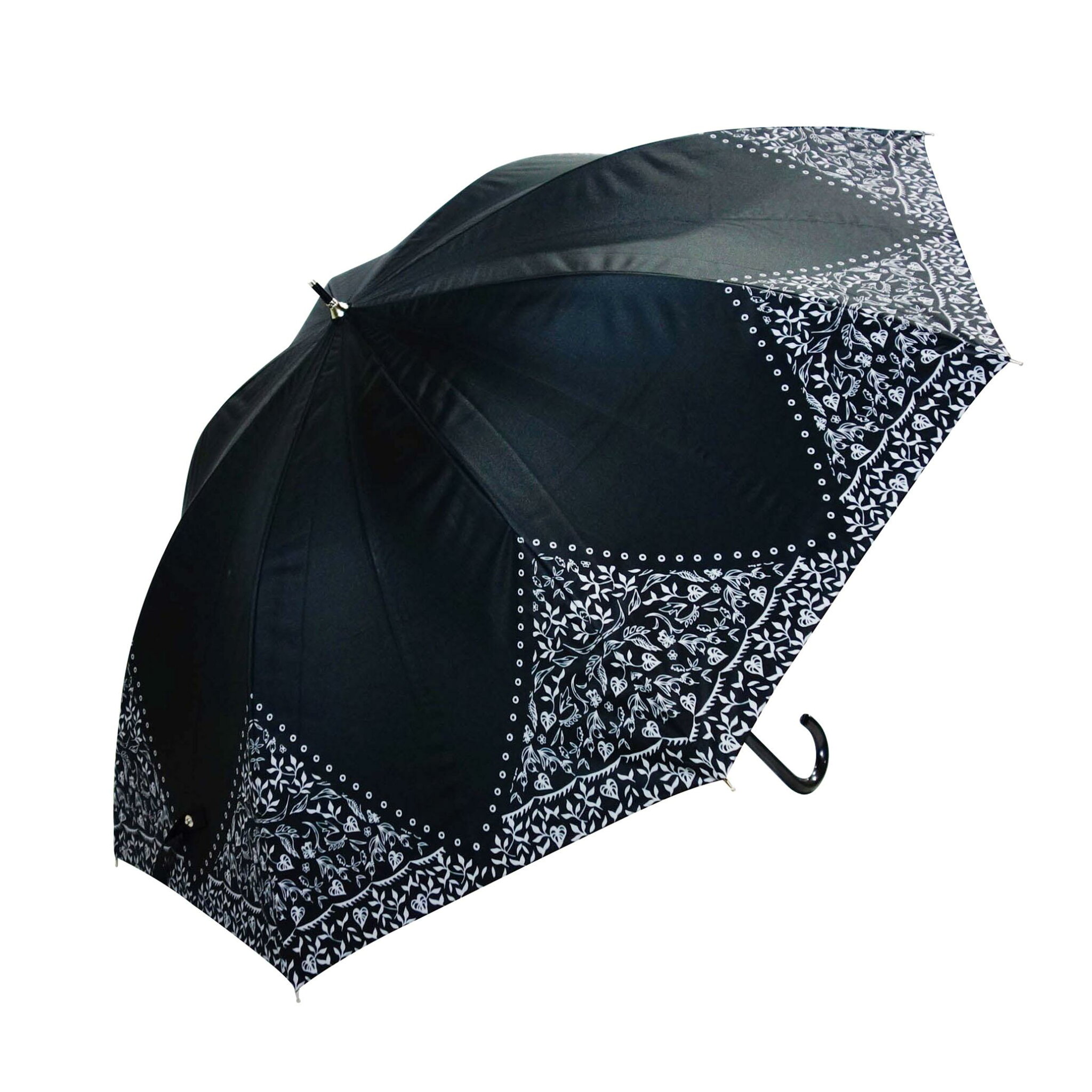 【送料無料】藤田屋 SJ-2453(KT)58cm 長傘 フラワーカット ブラック