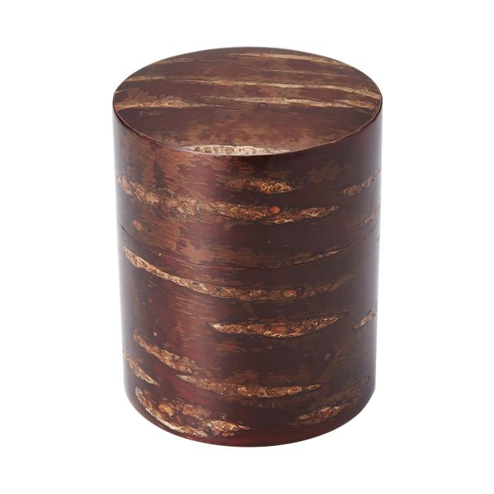 【送料無料】 冨岡商店　樺細工　平型茶筒　無地　200g入　001011