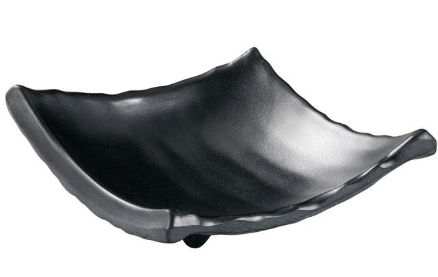 【送料無料】 福井クラフト　メラミン13.9ひねり菱型小鉢黒マット 51024330