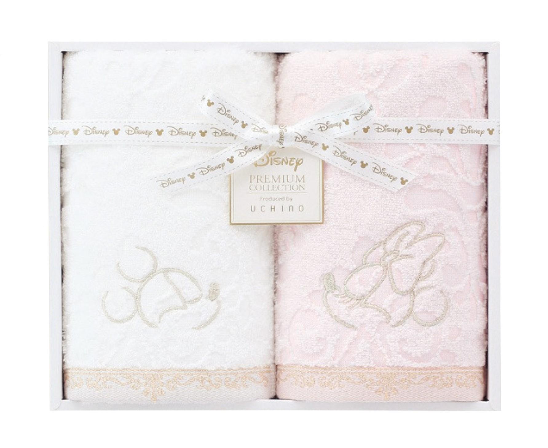【送料無料】 ディズニー　プレミアム フェイスタオル2枚セット ピンク WF30876 2092-079