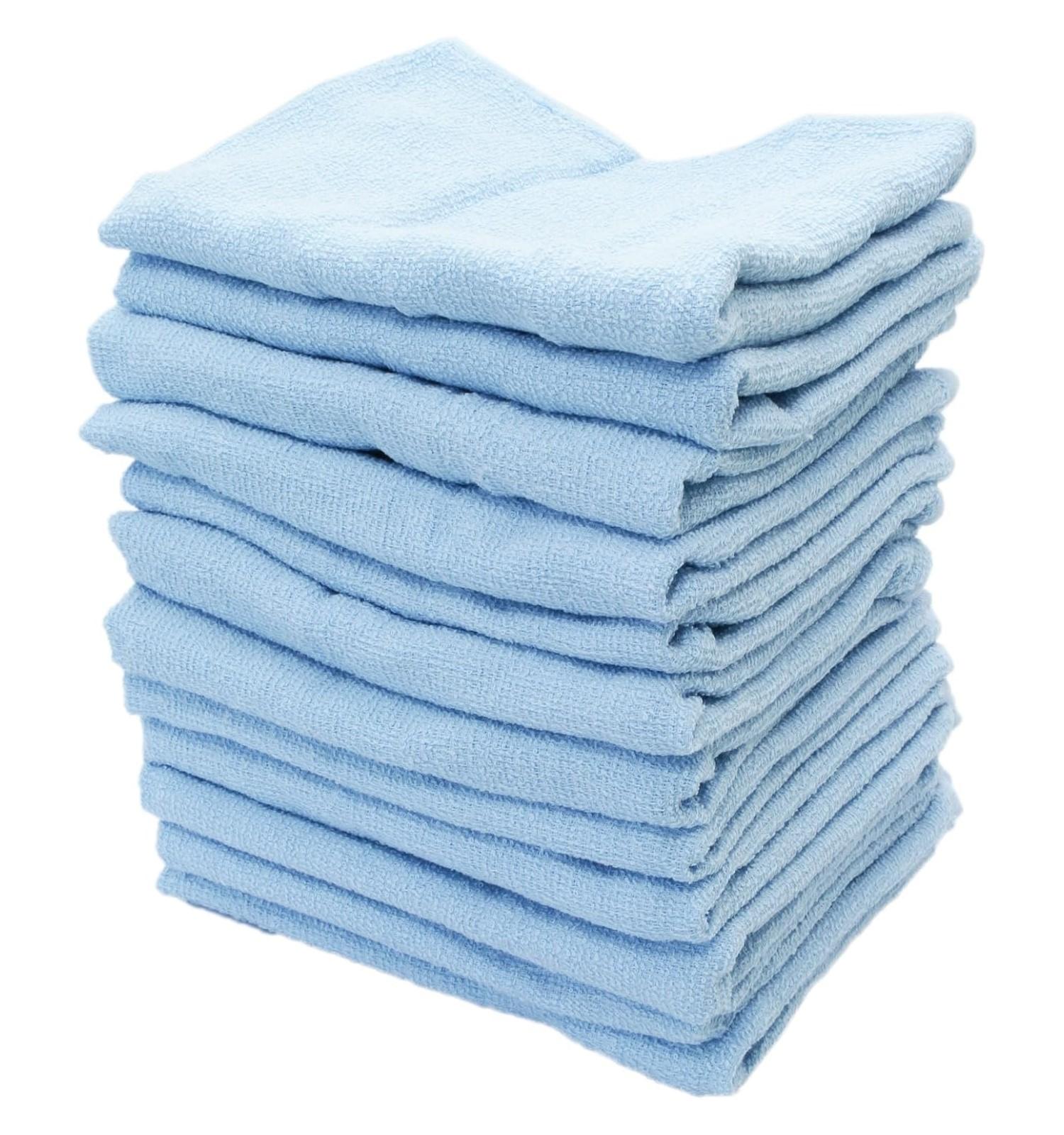 【送料無料】 カラータオル（総パイル）　200匁　ブルー　12枚入　379352