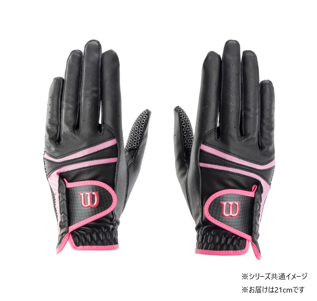 【送料無料】 ウイルソン パフォーマンスネオ レディースグローブ 両手用 ブラック/ピンク 21cm