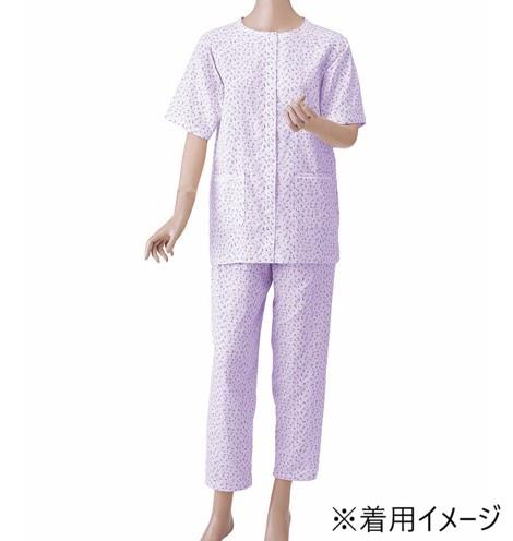 【送料無料】 神戸生絲 婦人楽らくガーゼパジャマ上下（半袖） L No.900 パープル