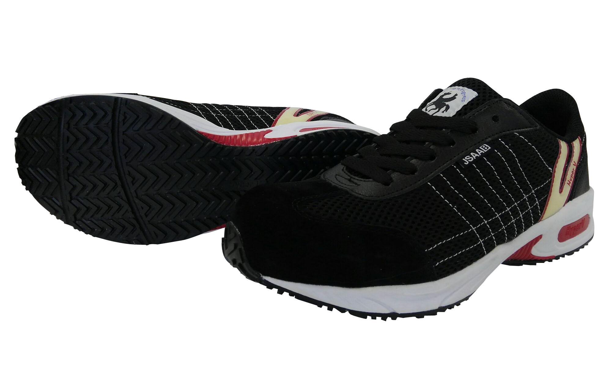 【送料無料】 日進ゴム ハイパーV　JSAA　B種認定　プロスニーカー（ヒモ） 26.0cm 黒 2000