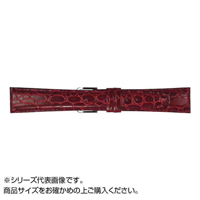 【送料無料】 MIMOSA(ミモザ) 時計バンド RA型押ワニ 18mm ワイン (美錠:銀) CRA-W18